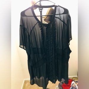 Black mesh top